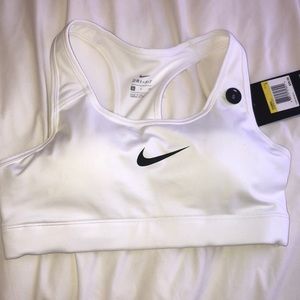 White Nike sports bra
